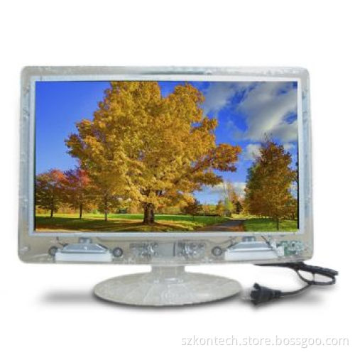 18" transparent prison TV, built-in DVD, two-way independent sound volume control, Allen screws used
